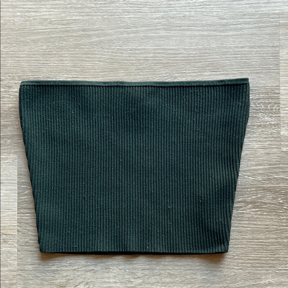Babaton sculpt knit dark green tube top